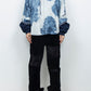 LB26AW-SH12-BLD | Gradation Flower Bleach Denim Twisted Sleeve Shirt | INDIGO BLEACHED