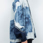 LB26AW-SH12-BLD | Gradation Flower Bleach Denim Twisted Sleeve Shirt | INDIGO BLEACHED