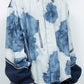 LB26AW-SH12-BLD | Gradation Flower Bleach Denim Twisted Sleeve Shirt | INDIGO BLEACHED