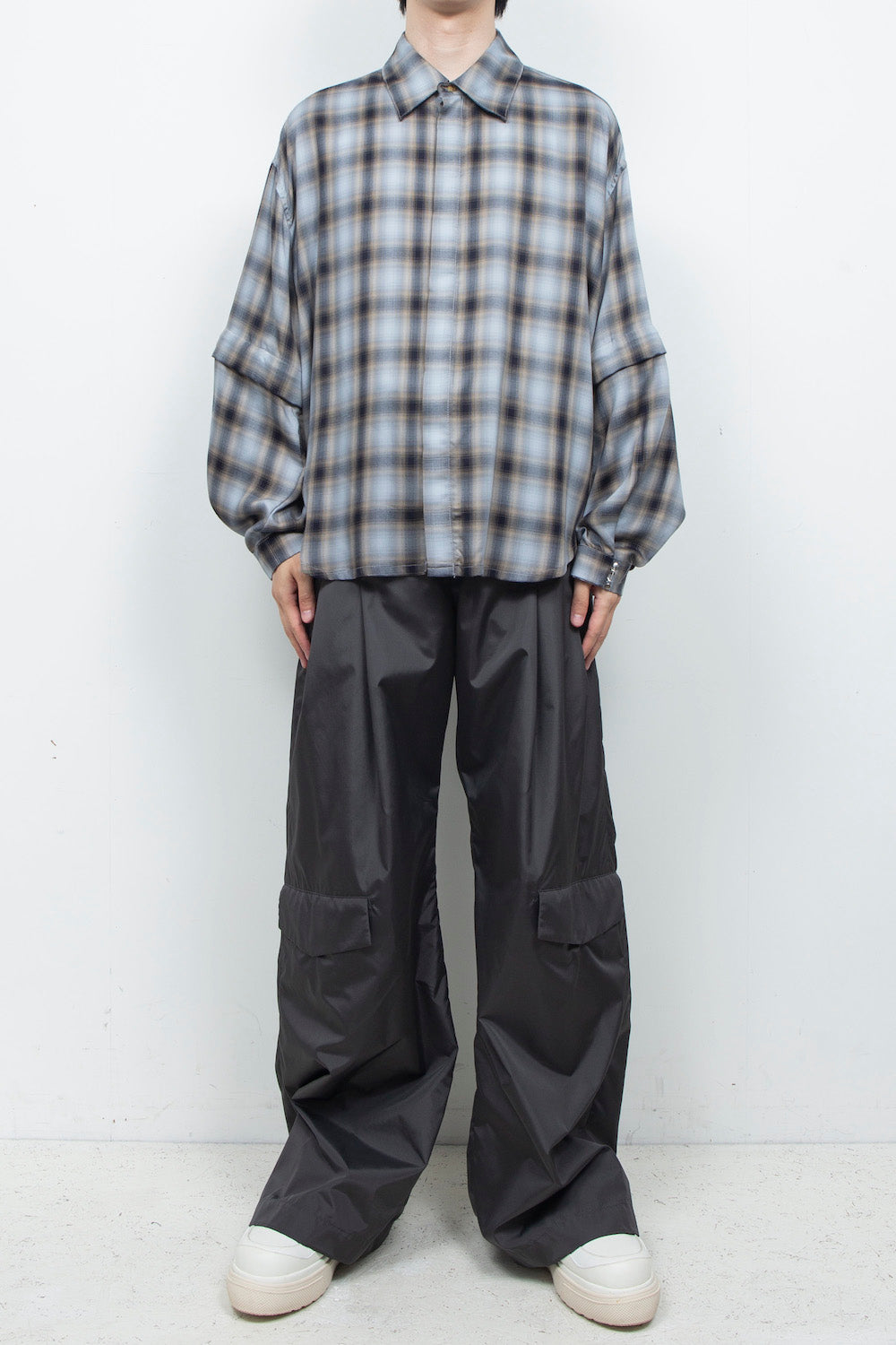 LB26AW-SH11-AMZ |  アムンゼン デタッチャブルスリーブシャツ | BLUE CHECK