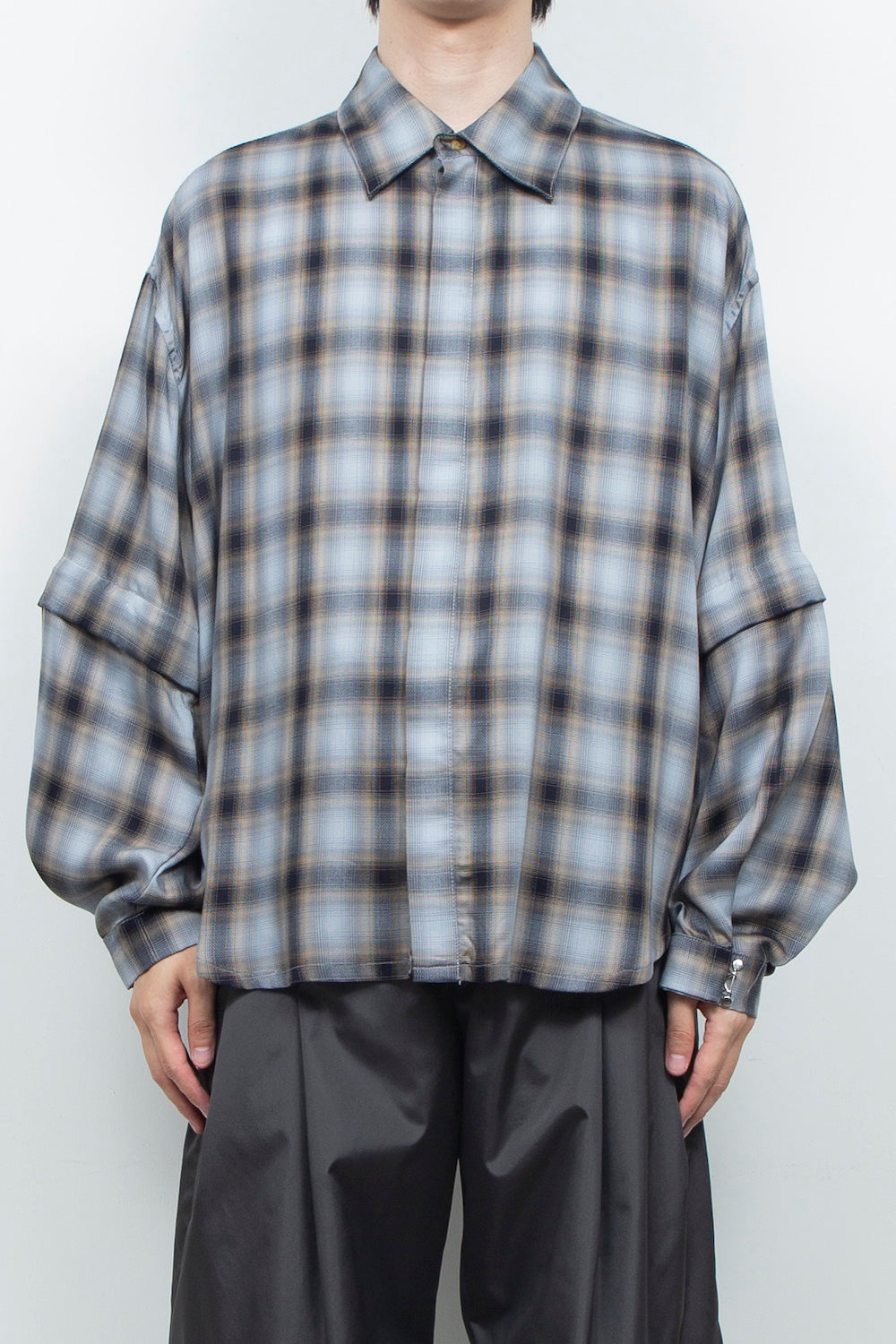 LB26AW-SH11-AMZ |  アムンゼン デタッチャブルスリーブシャツ | BLUE CHECK