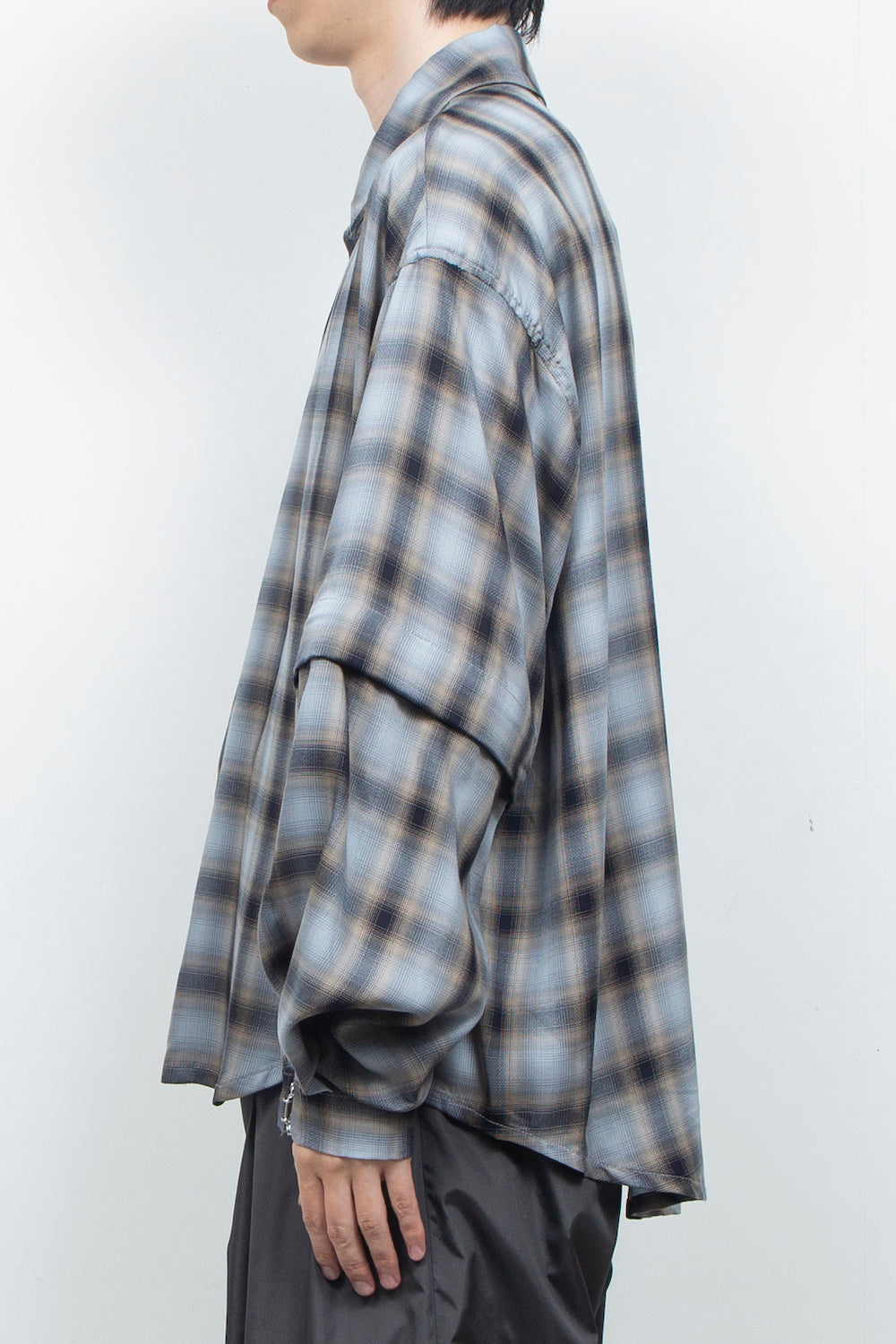 LB26AW-SH11-AMZ |  アムンゼン デタッチャブルスリーブシャツ | BLUE CHECK