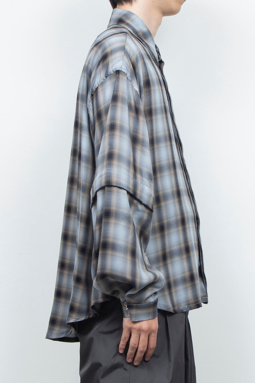 LB26AW-SH11-AMZ |  アムンゼン デタッチャブルスリーブシャツ | BLUE CHECK