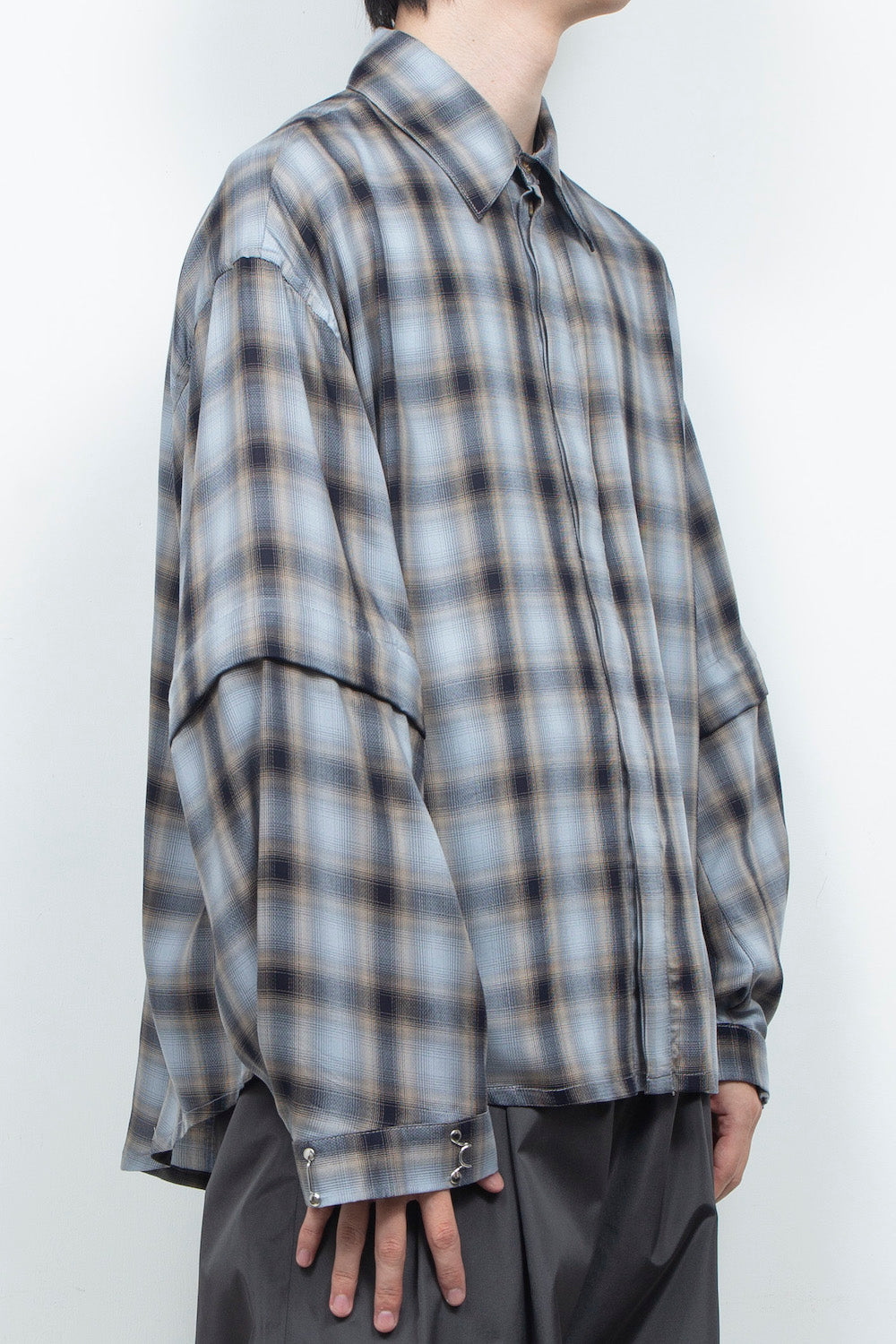 LB26AW-SH11-AMZ |  アムンゼン デタッチャブルスリーブシャツ | BLUE CHECK
