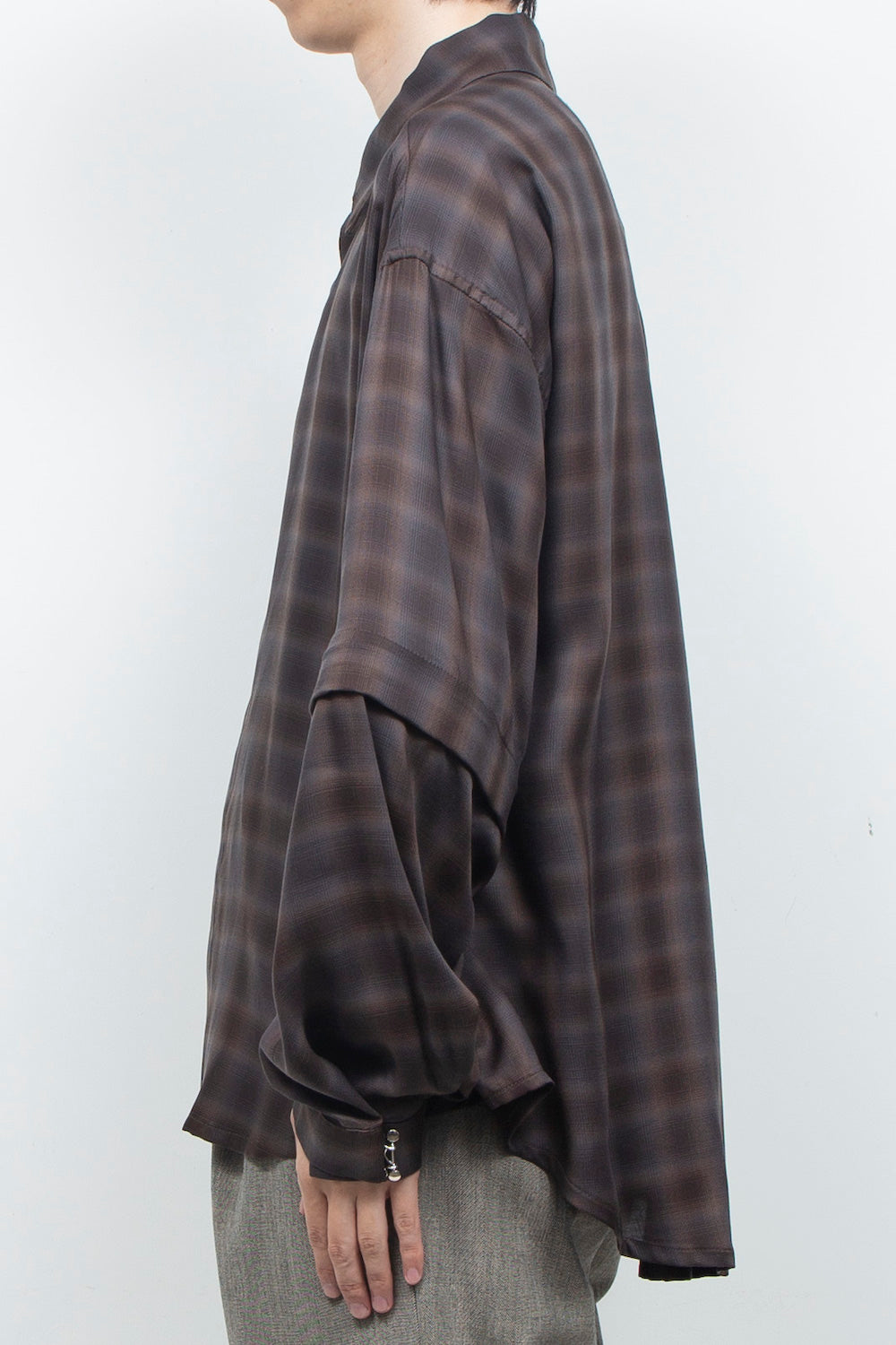 LB26AW-SH11-AMZ |  アムンゼン デタッチャブルスリーブシャツ | BROWN CHECK