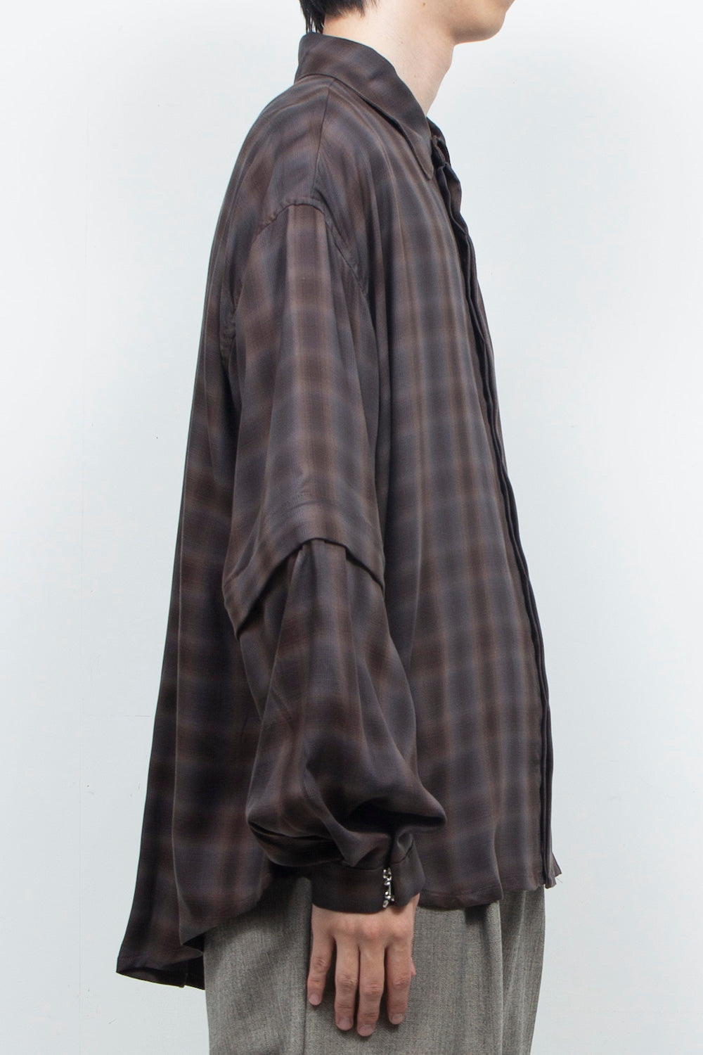 LB26AW-SH11-AMZ |  アムンゼン デタッチャブルスリーブシャツ | BROWN CHECK