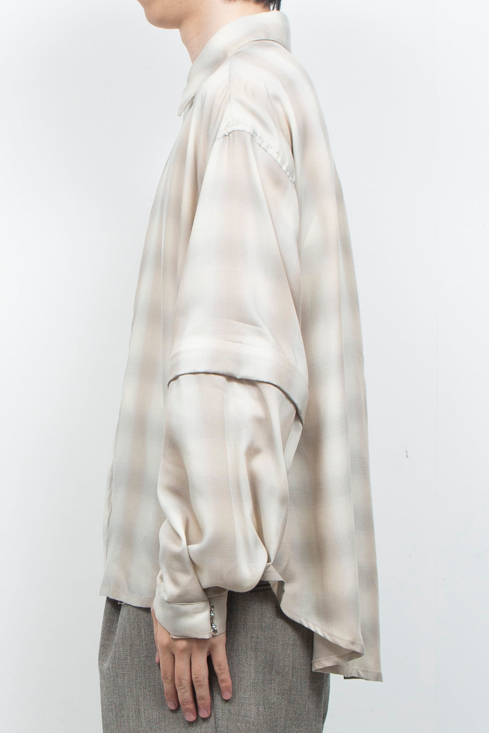 LB26AW-SH11-AMZ |  アムンゼン デタッチャブルスリーブシャツ | BEIGE CHECK