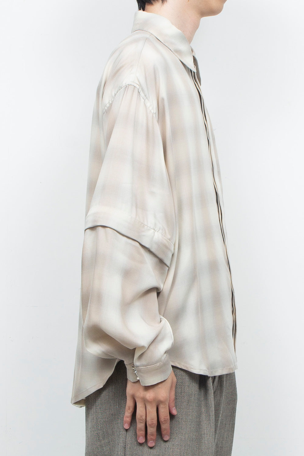 LB26AW-SH11-AMZ |  アムンゼン デタッチャブルスリーブシャツ | BEIGE CHECK