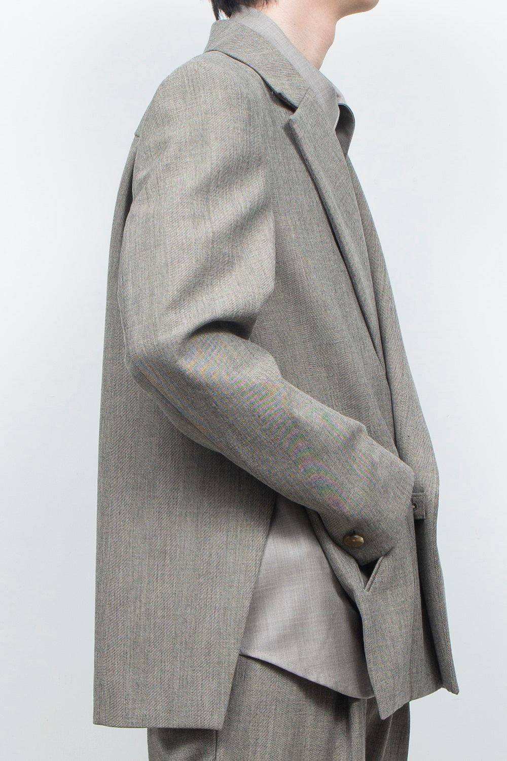 <LAST 1点> LB26AW-JK11-LTD | ノッチドラペルダブルブレストテーラードジャケット | HERRINGBONE GR