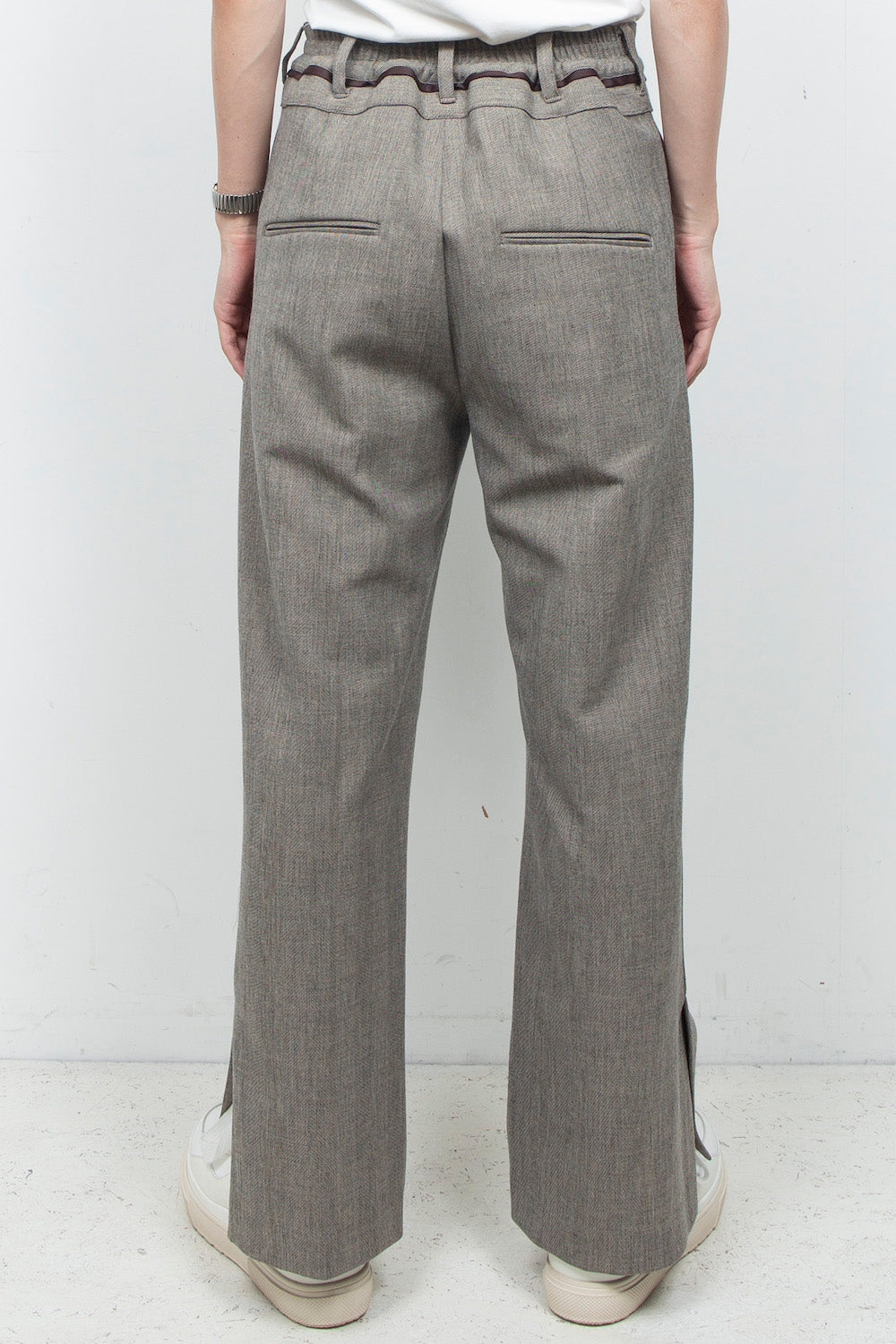 <LAST 1点> LB26AW-PT11-LTD | ダブルクロスリュクスツイード ツイステッドウエストトラウザー | HERRINGBONE GR