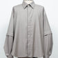 LB26AW-SH11-SCO |  SUPER140Sウール デタッチャブルスリーブシャツ | TOP GRAY