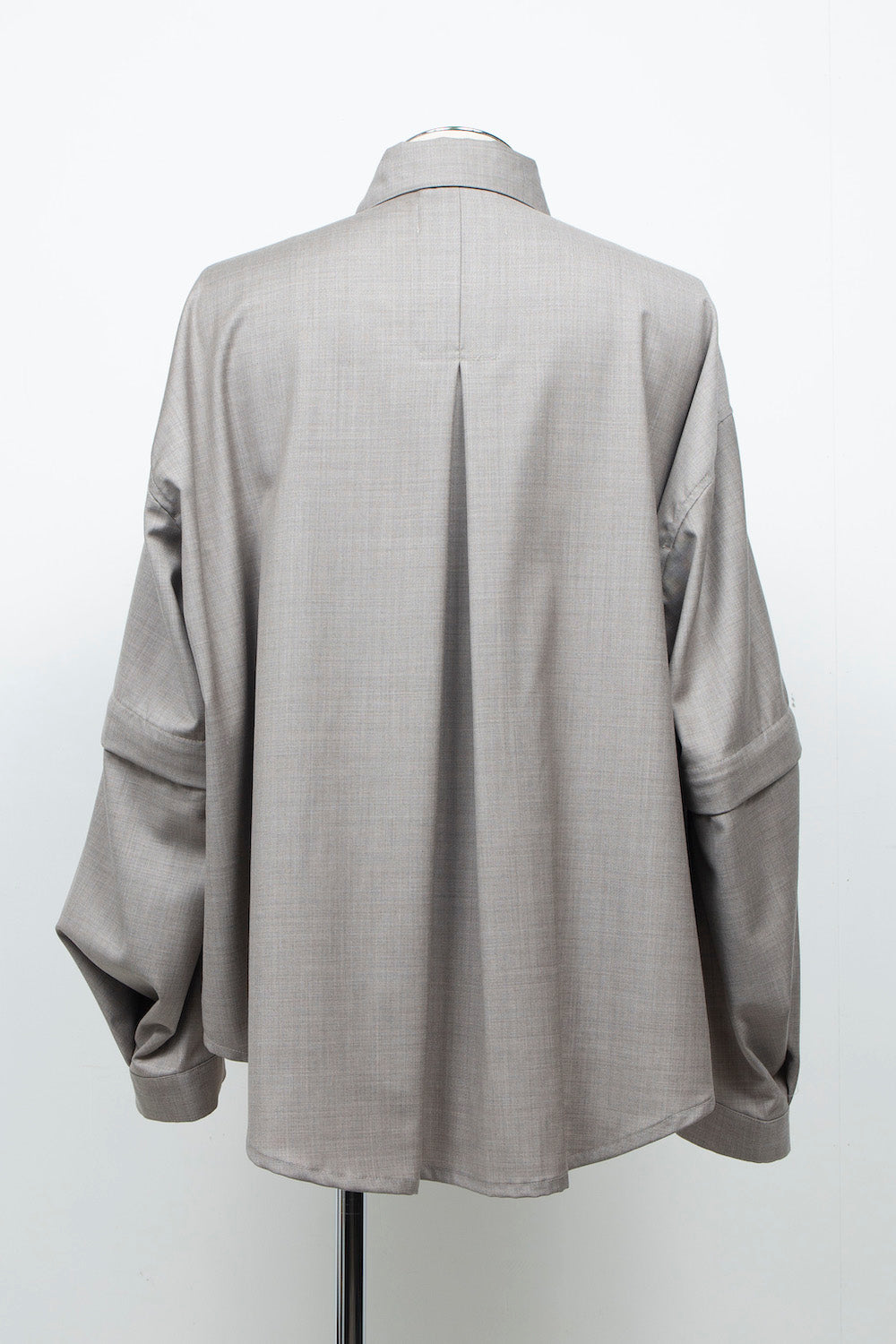 LB26AW-SH11-SCO |  SUPER140Sウール デタッチャブルスリーブシャツ | TOP GRAY