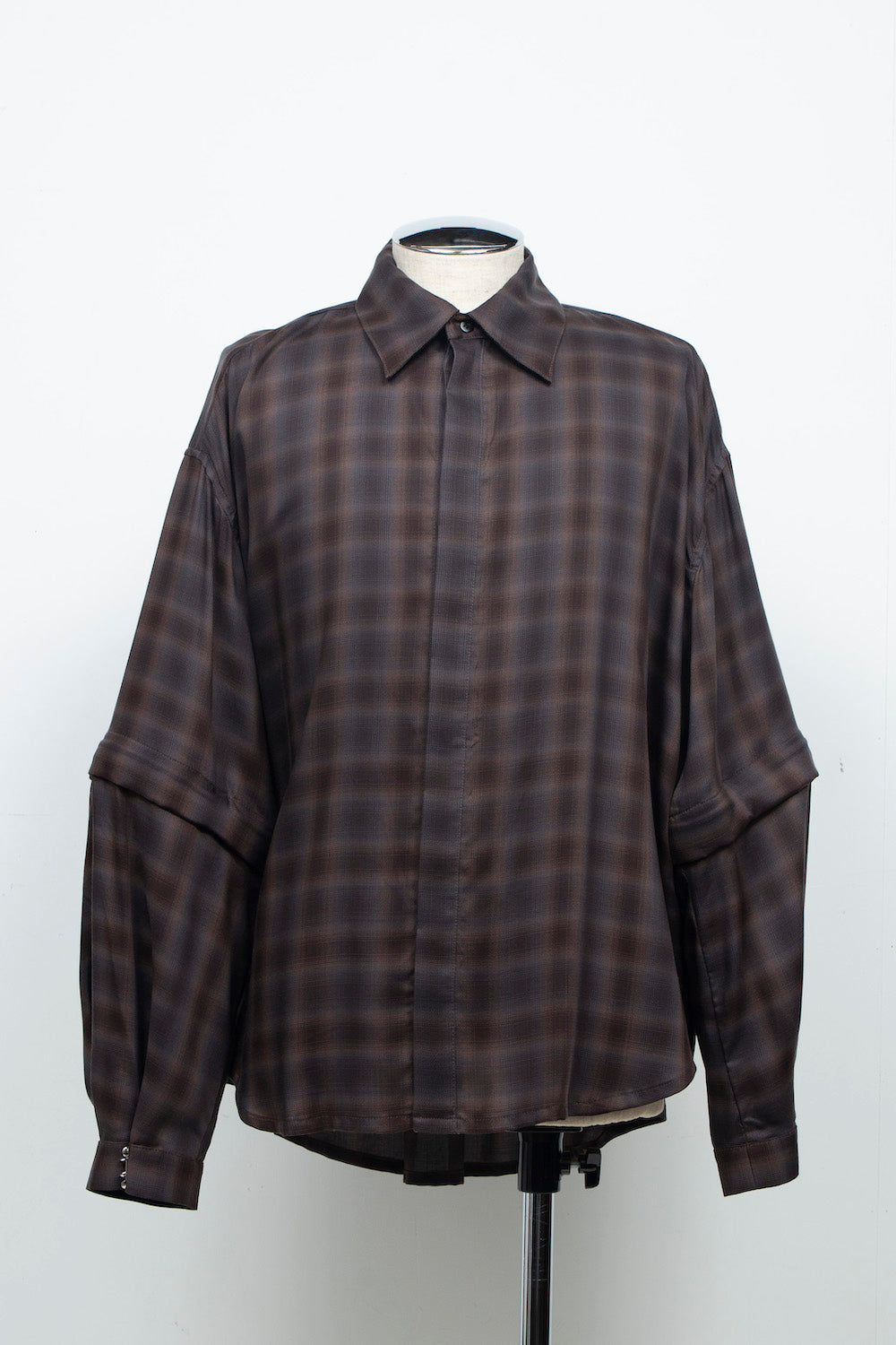 LB26AW-SH11-AMZ |  アムンゼン デタッチャブルスリーブシャツ | BROWN CHECK