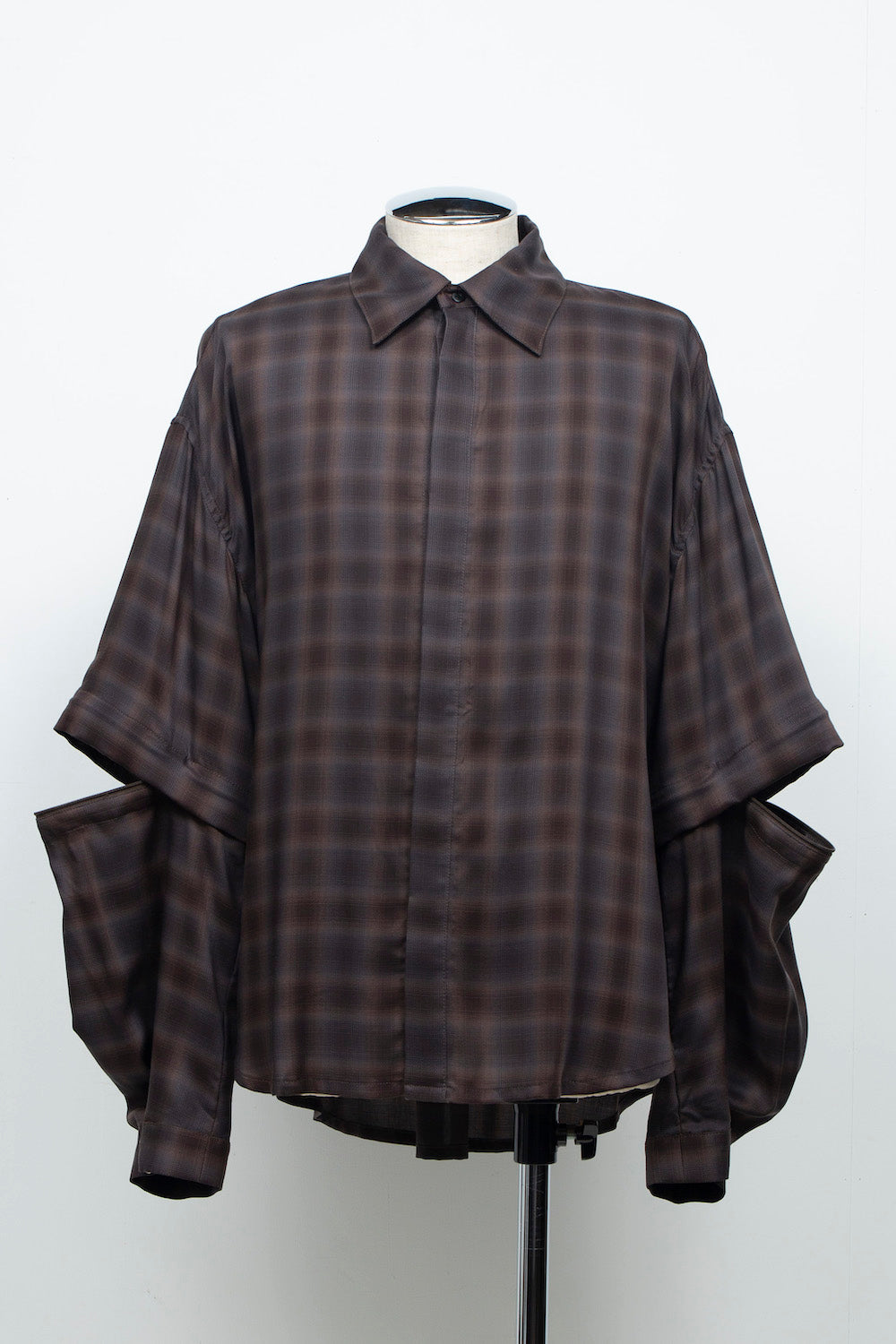 LB26AW-SH11-AMZ |  アムンゼン デタッチャブルスリーブシャツ | BROWN CHECK