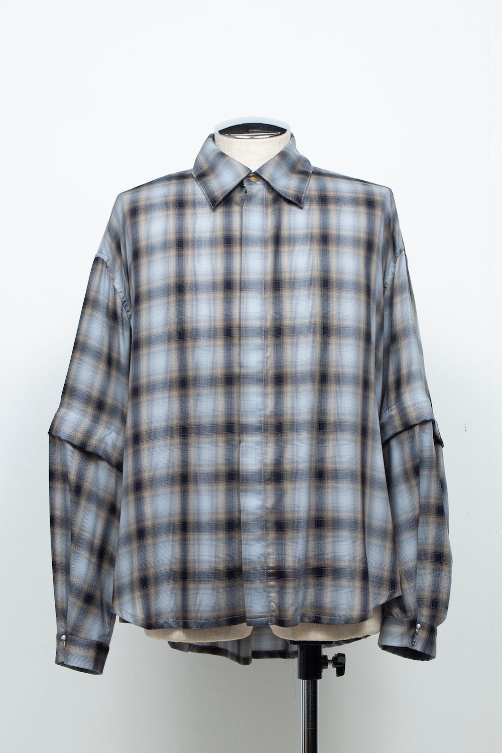 LB26AW-SH11-AMZ |  アムンゼン デタッチャブルスリーブシャツ | BLUE CHECK