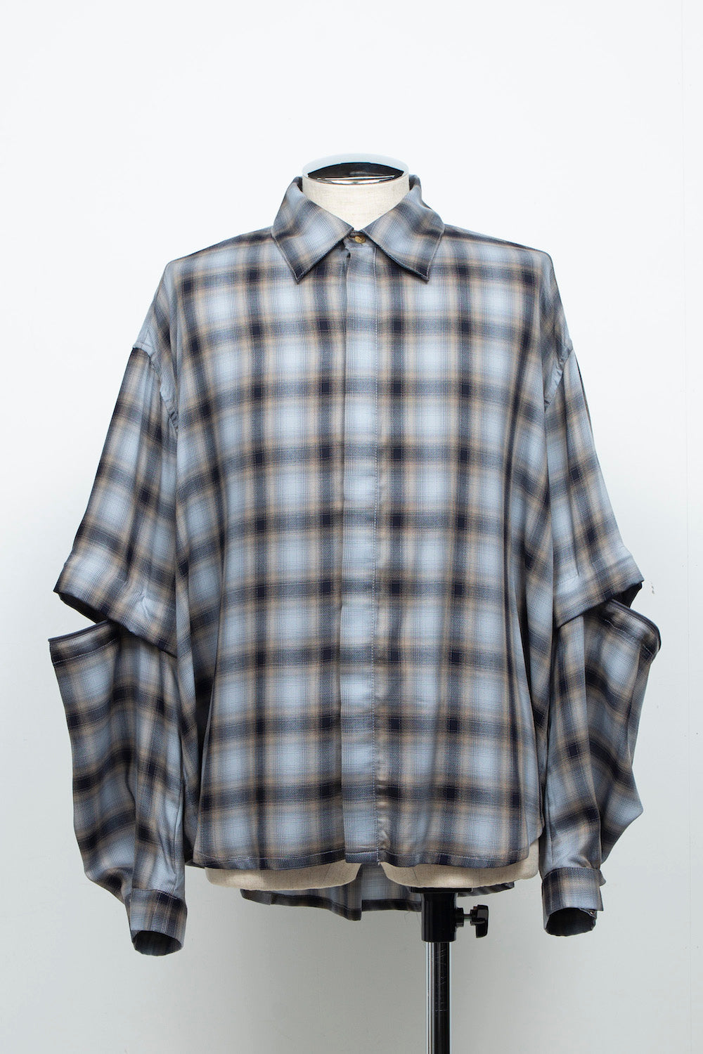 LB26AW-SH11-AMZ |  アムンゼン デタッチャブルスリーブシャツ | BLUE CHECK