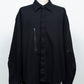 LB26AW-SH12-OWD | Light Ounce Denim Twist Sleeve Shirt | BLACK WASHED