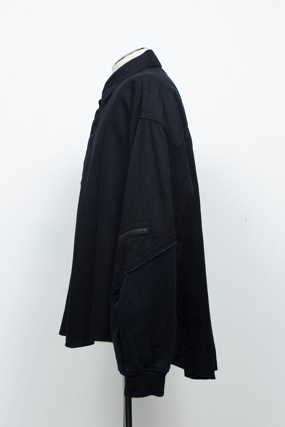 LB26AW-SH12-OWD | Light Ounce Denim Twist Sleeve Shirt | BLACK WASHED