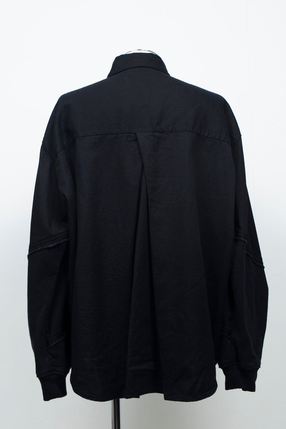 LB26AW-SH12-OWD | Light Ounce Denim Twist Sleeve Shirt | BLACK WASHED