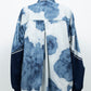 LB26AW-SH12-BLD | Gradation Flower Bleach Denim Twisted Sleeve Shirt | INDIGO BLEACHED