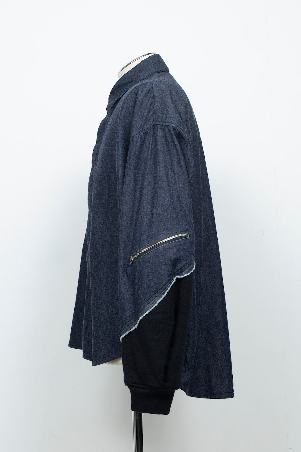 <last item> LB26AW-SH12-OWD | Light Ounce Denim Twist Sleeve Shirt | INDIGO WASHED</last>