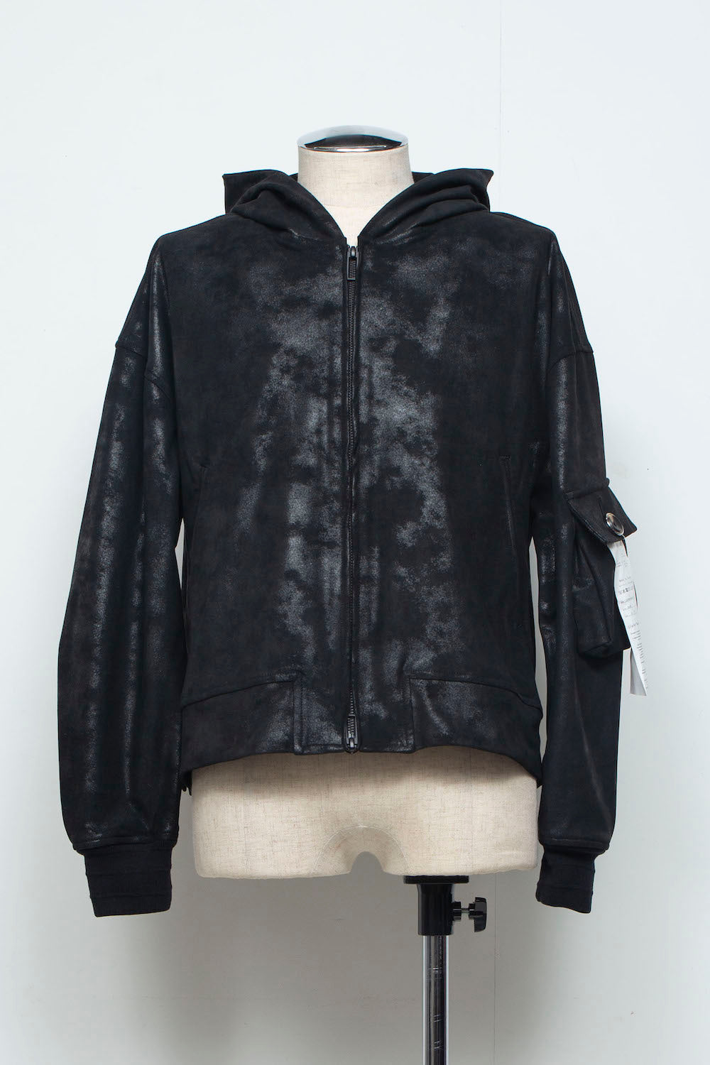 LB26AW-HD09-FFN | FAKE-FAKE-LEATHERダブルジップフーディ | BLACK