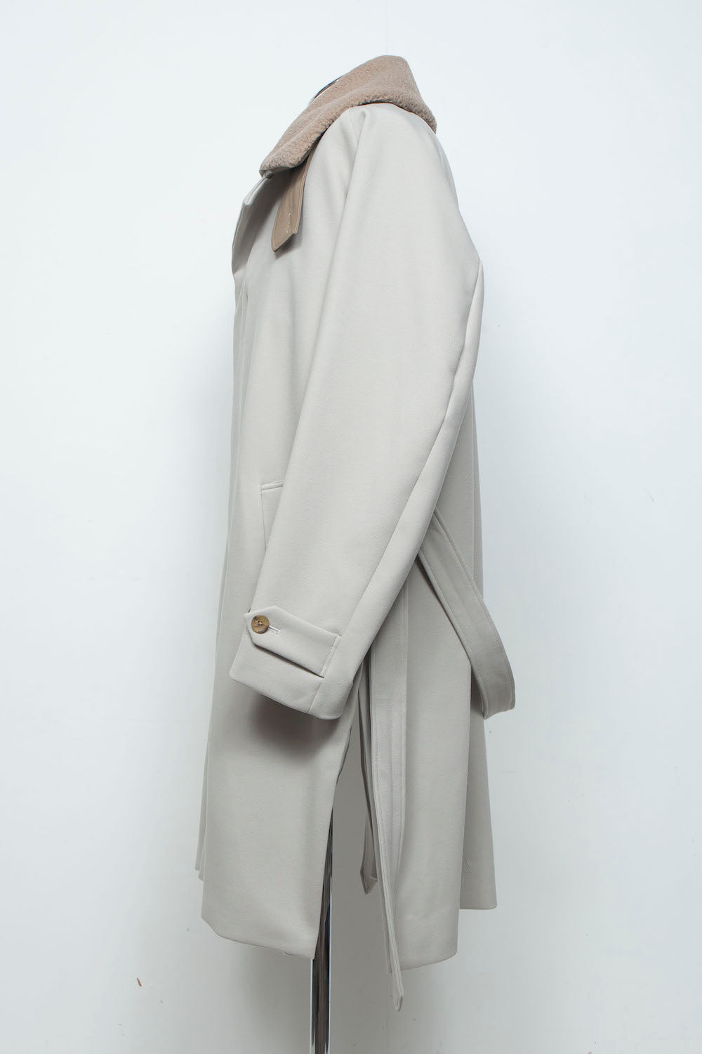 <LAST 1点> LB26AW-CO10-DFB | DOWN FABRICステンカラーコート | LIGHT GRAY