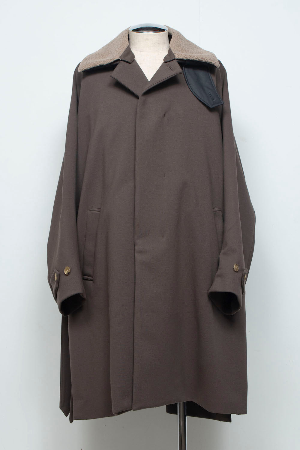 <LAST 1点> LB26AW-CO10-DFB | DOWN FABRICステンカラーコート | BROWN