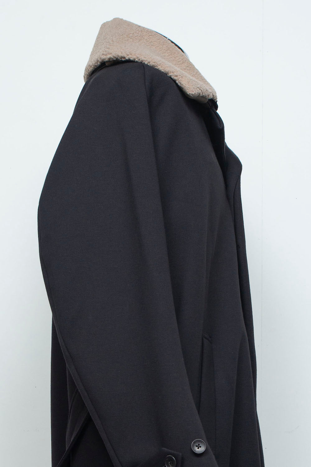 LB26AW-CO10-DFB | DOWN FABRICステンカラーコート | BLACK