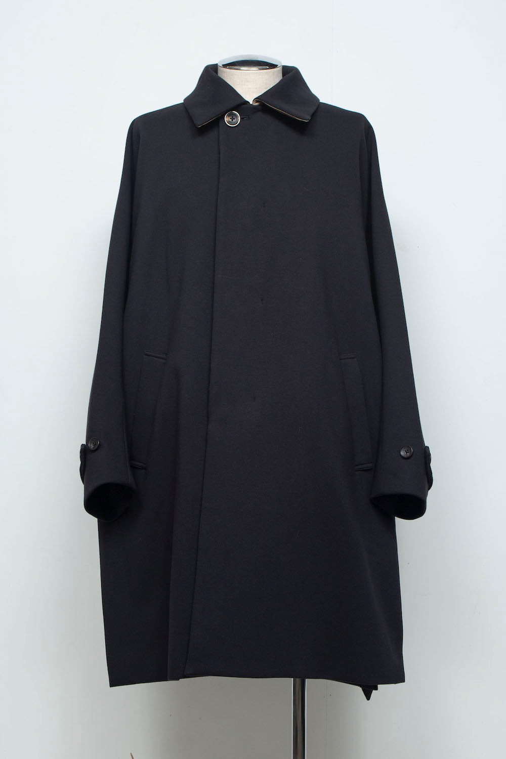 LB26AW-CO10-DFB | DOWN FABRICステンカラーコート | BLACK