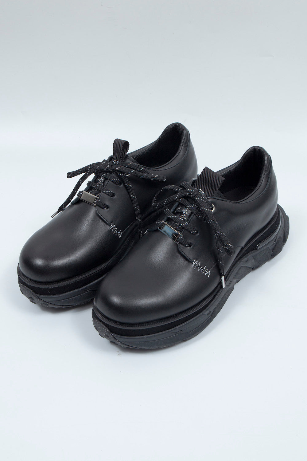 *Limited Edition* *Reprint Edition* LBLM-SHOES01 | Stitchwork Docking Leather Shoes | BLACK