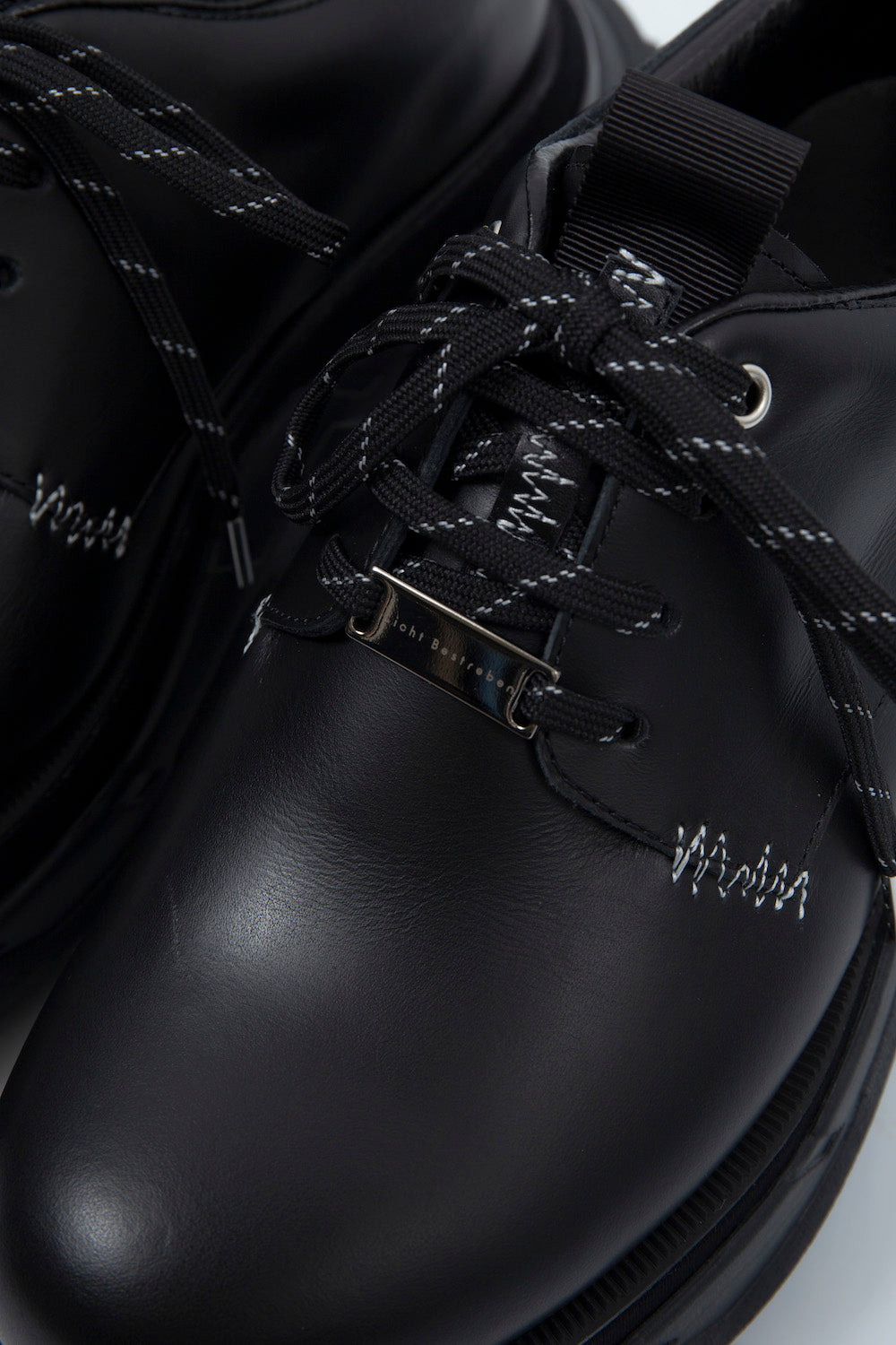 *Limited Edition* *Reprint Edition* LBLM-SHOES01 | Stitchwork Docking Leather Shoes | BLACK
