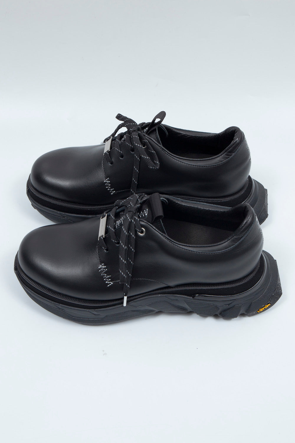 *Limited Edition* *Reprint Edition* LBLM-SHOES01 | Stitchwork Docking Leather Shoes | BLACK