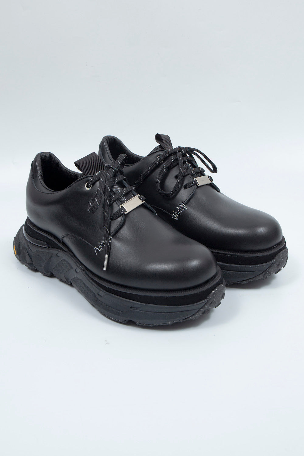 *Limited Edition* *Reprint Edition* LBLM-SHOES01 | Stitchwork Docking Leather Shoes | BLACK