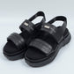 *限定* *復刻版*  LBLM-SHOES03 | ステッチワークドッキングレザーサンダル | BLACK