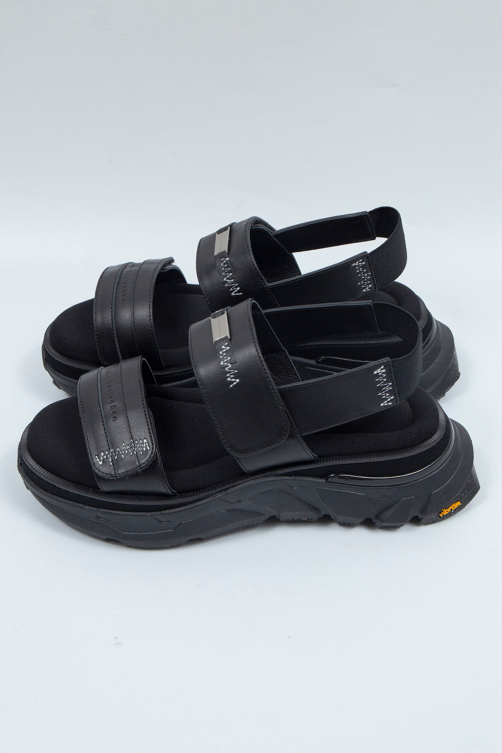 *限定* *復刻版*  LBLM-SHOES03 | ステッチワークドッキングレザーサンダル | BLACK