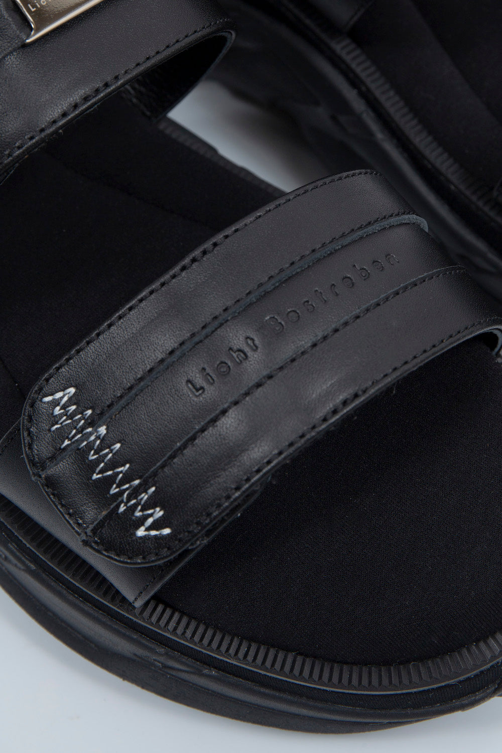 *限定* *復刻版*  LBLM-SHOES03 | ステッチワークドッキングレザーサンダル | BLACK