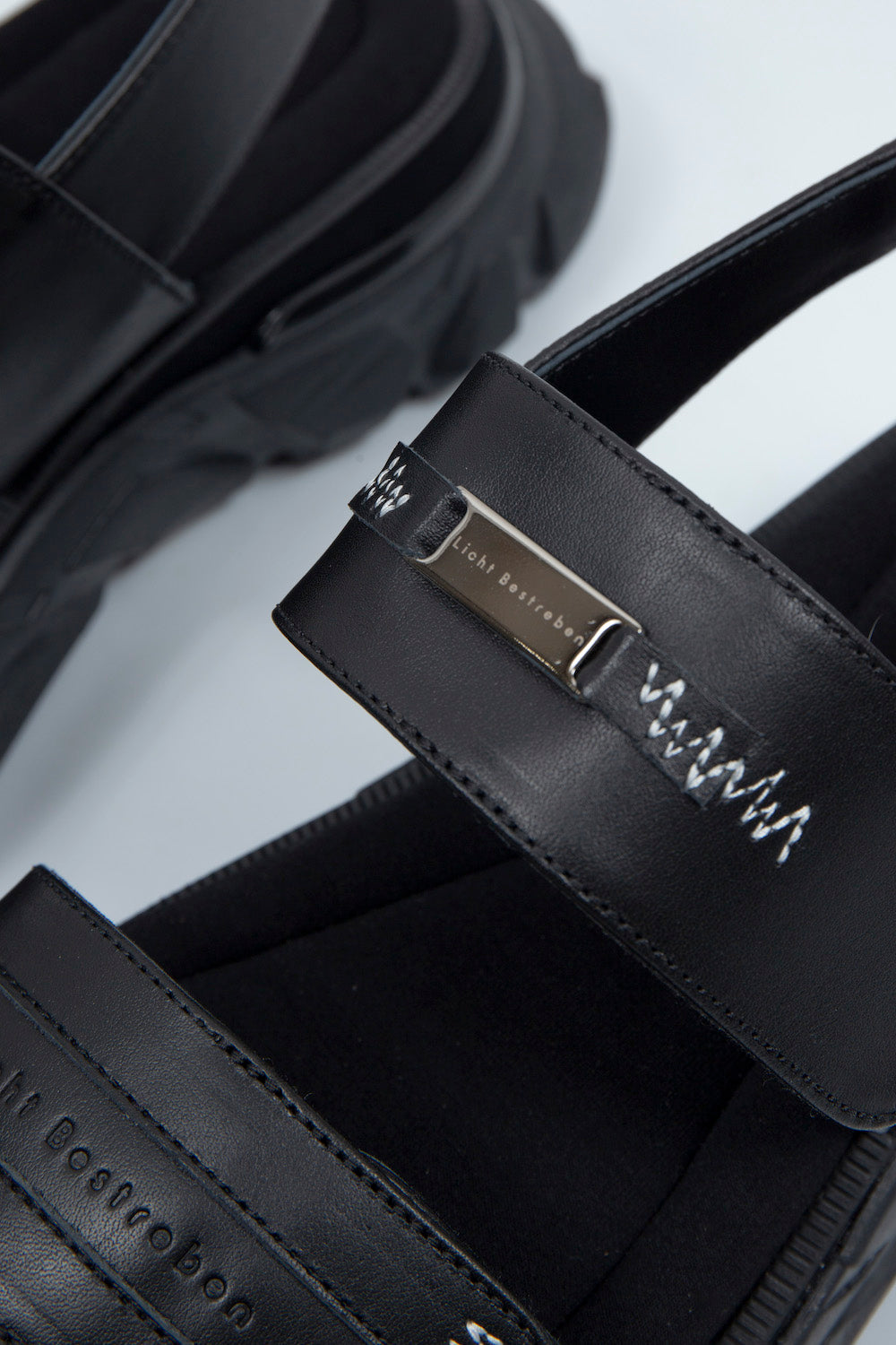 *限定* *復刻版*  LBLM-SHOES03 | ステッチワークドッキングレザーサンダル | BLACK