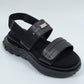 *限定* *復刻版*  LBLM-SHOES03 | ステッチワークドッキングレザーサンダル | BLACK