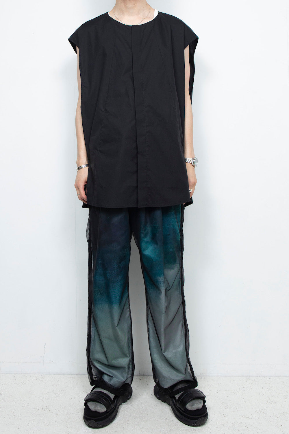 *限定* *復刻版*  LBLM-SHOES03 | ステッチワークドッキングレザーサンダル | BLACK