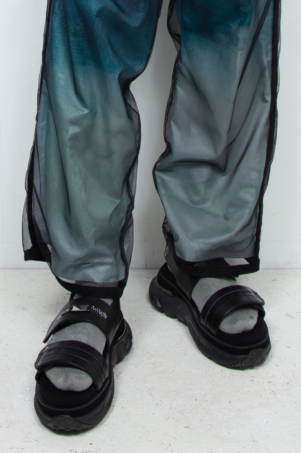 *限定* *復刻版*  LBLM-SHOES03 | ステッチワークドッキングレザーサンダル | BLACK