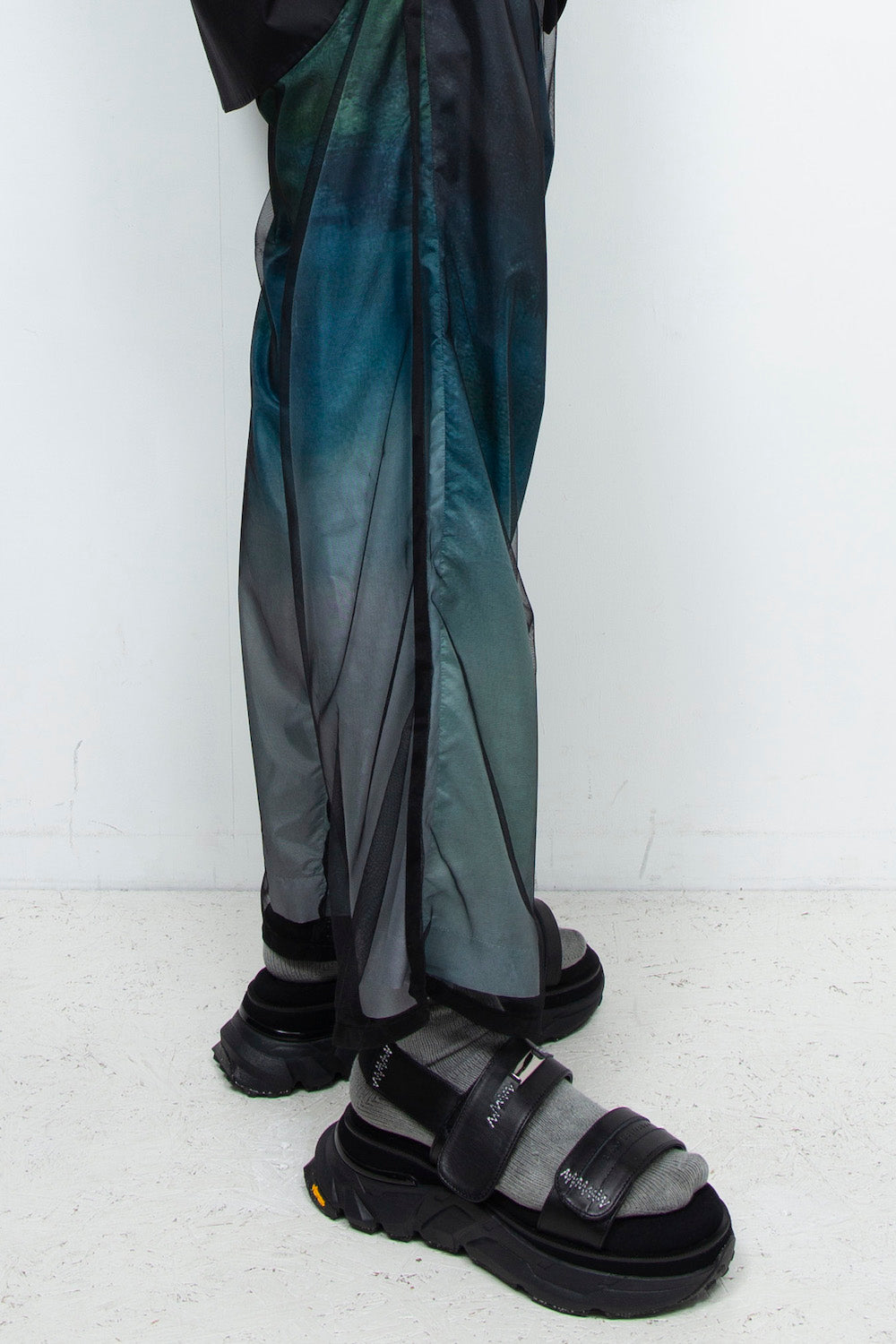 *限定* *復刻版*  LBLM-SHOES03 | ステッチワークドッキングレザーサンダル | BLACK