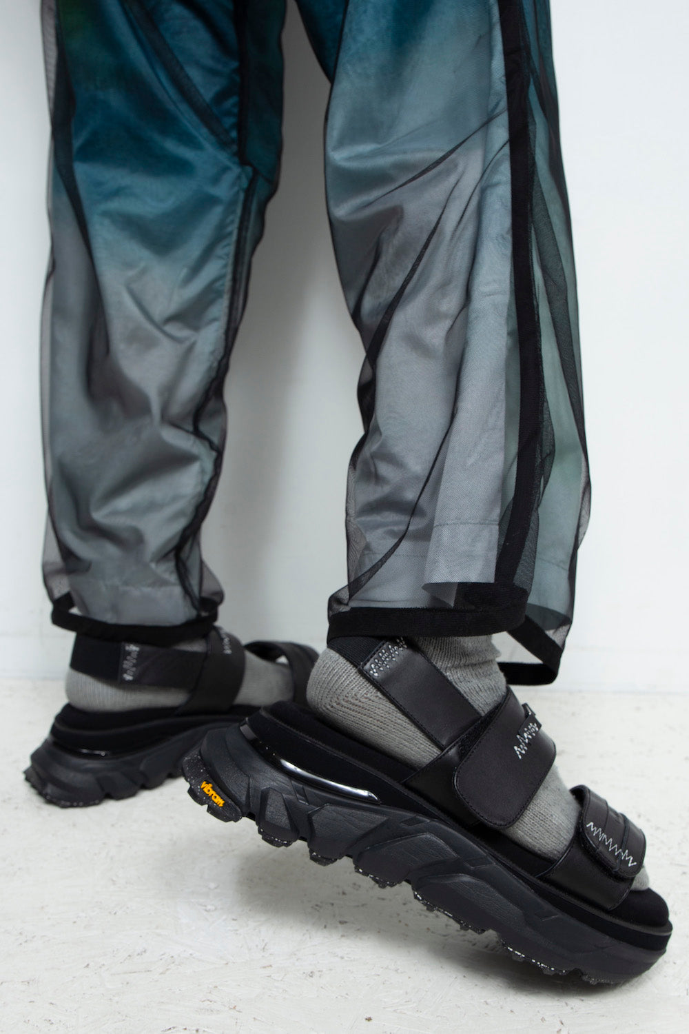 *限定* *復刻版*  LBLM-SHOES03 | ステッチワークドッキングレザーサンダル | BLACK