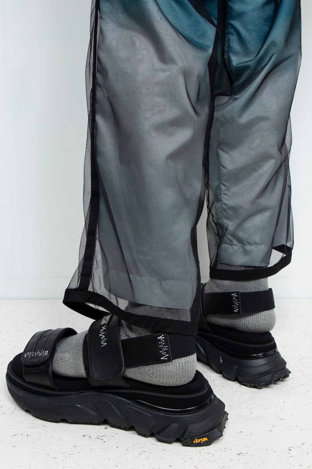 *限定* *復刻版*  LBLM-SHOES03 | ステッチワークドッキングレザーサンダル | BLACK