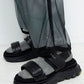 *限定* *復刻版*  LBLM-SHOES03 | ステッチワークドッキングレザーサンダル | BLACK