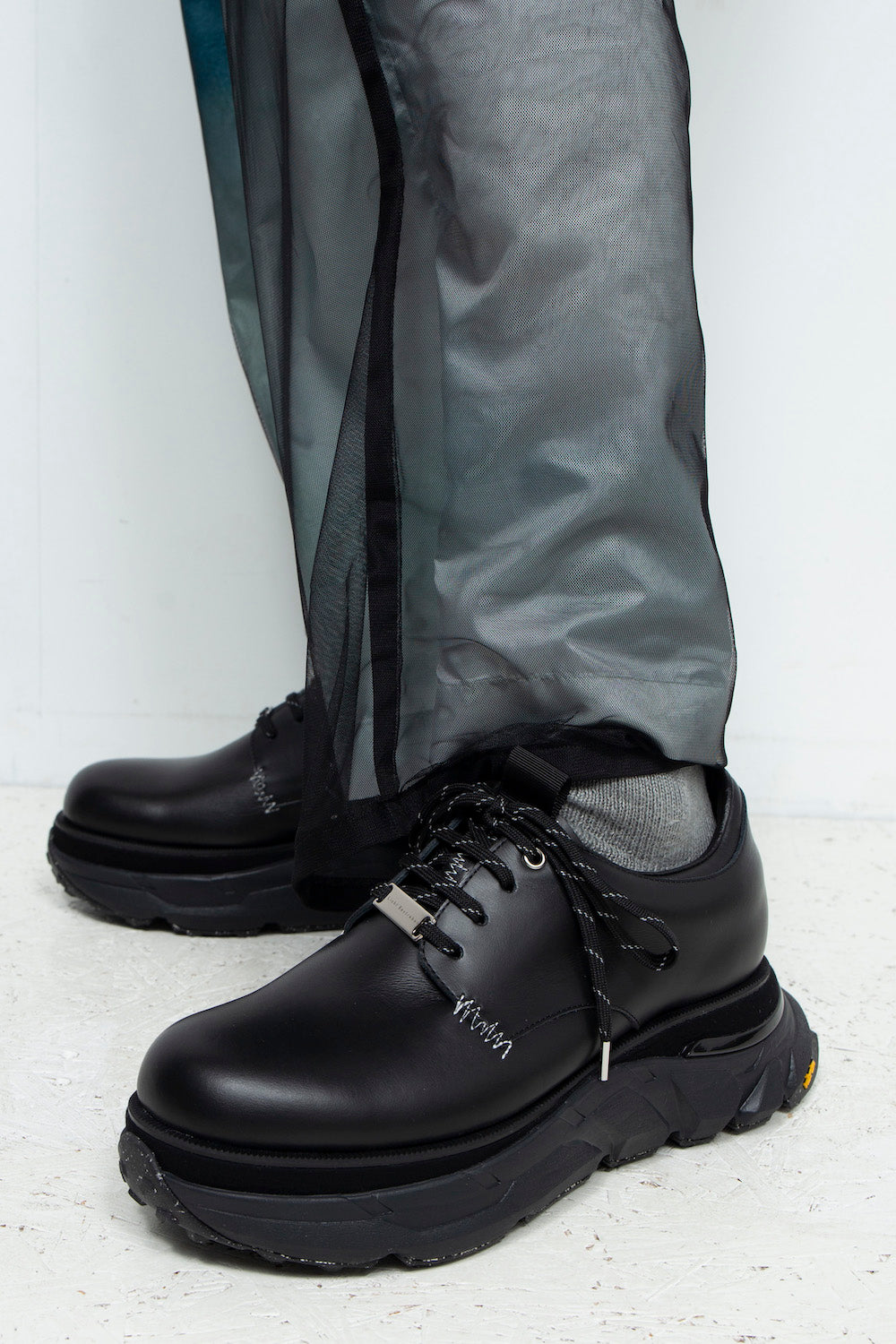 *Limited Edition* *Reprint Edition* LBLM-SHOES01 | Stitchwork Docking Leather Shoes | BLACK