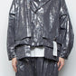 <LAST 1点> LB25AW-SH09-HKW | ウォッシュドホイルコーティングショートトレンチジャケット | STEEL GRAY