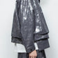 <LAST 1点> LB25AW-SH09-HKW | ウォッシュドホイルコーティングショートトレンチジャケット | STEEL GRAY