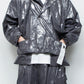 <LAST 1点> LB25AW-SH09-HKW | ウォッシュドホイルコーティングショートトレンチジャケット | STEEL GRAY