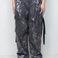 <LAST 1点> 
LB25AW-PT05-HKW | ウォッシュドホイルコーティングデタッチャブルカーゴパンツ | STEEL GRAY